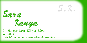 sara kanya business card