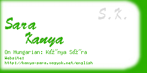 sara kanya business card